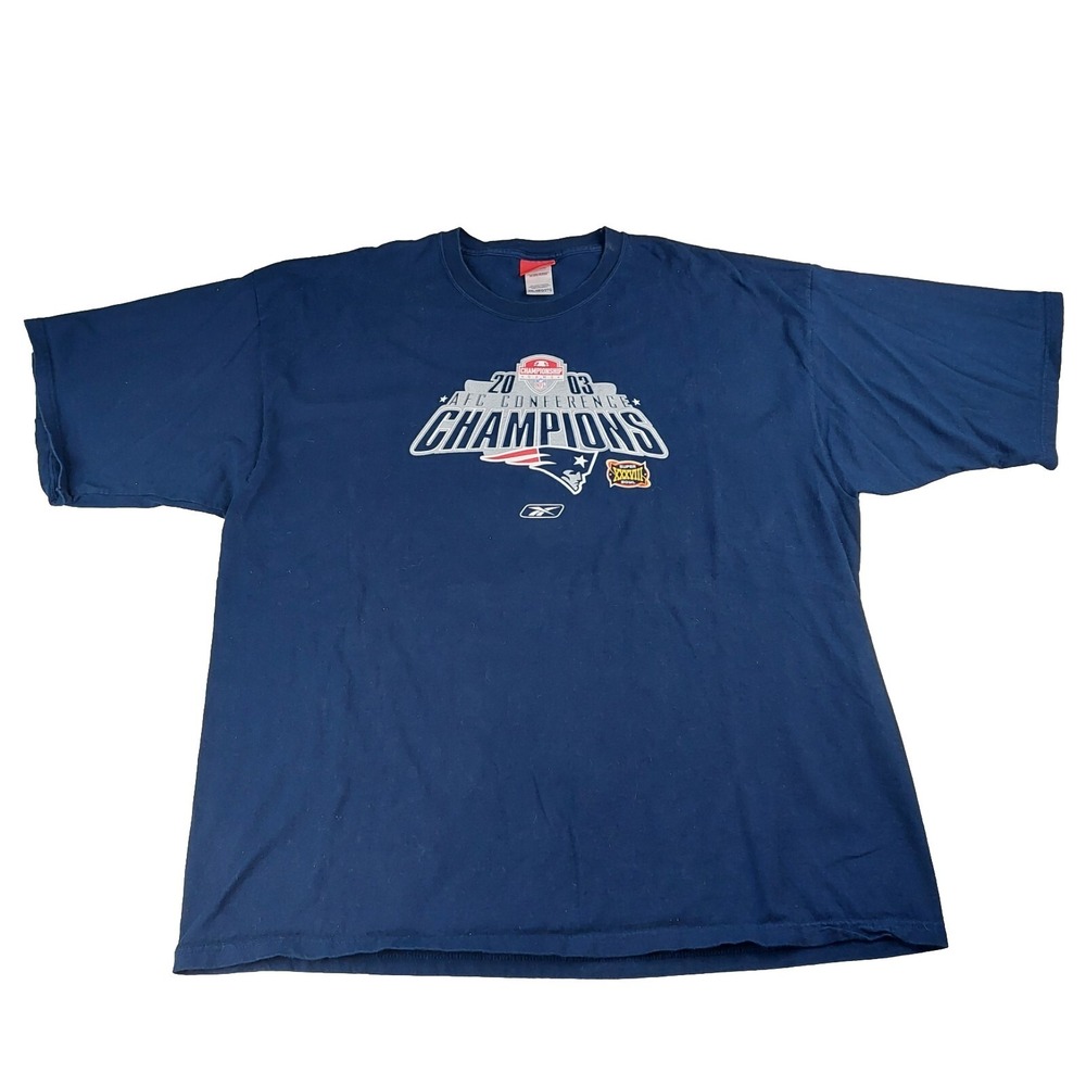 Vintage New England Patriots Shirt 2XL XXL 2003 AFC Champions T-Shirt Super Bowl